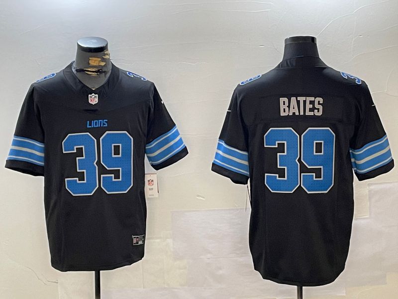 Men Detroit Lions #39 Bates Black three generations 2024 Nike Limited NFL Jersey style 1->->